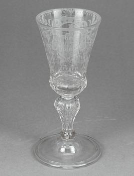 VINGLAS, glas, 1700-talets mitt.
