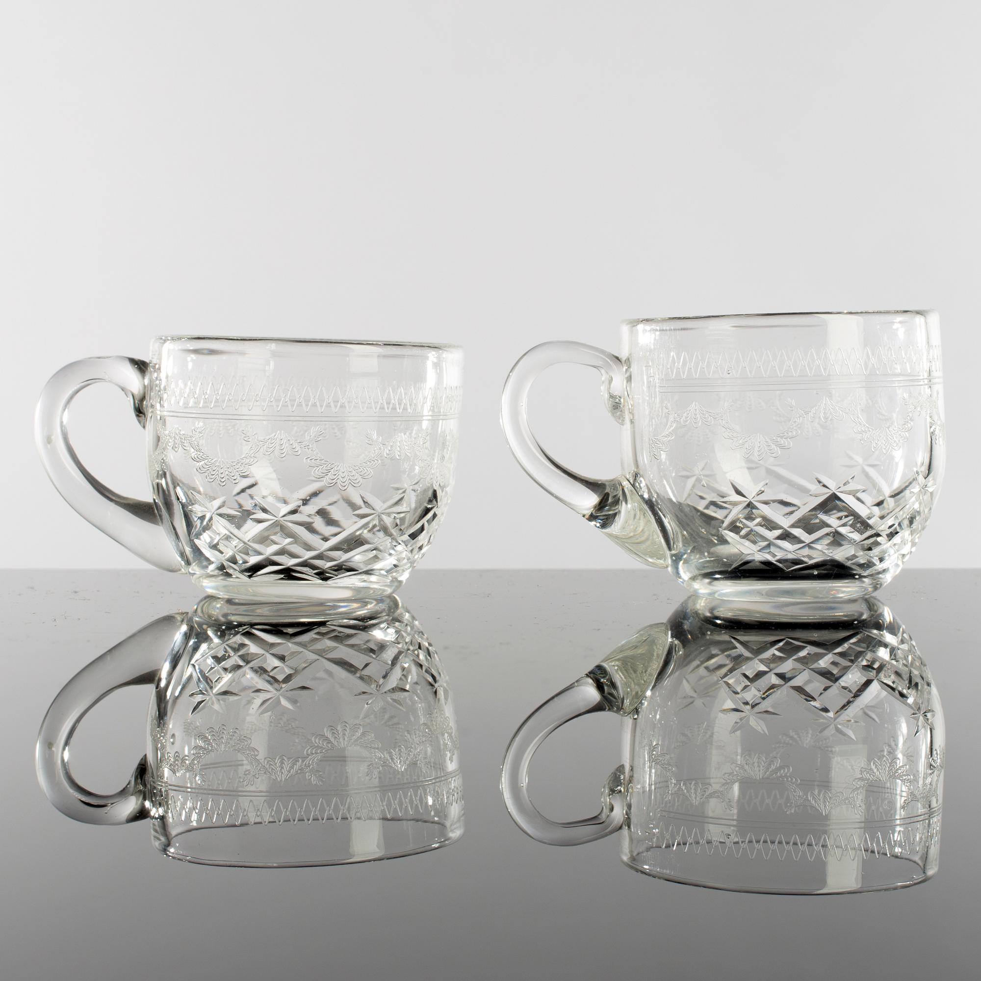 PUNSCHMUGGAR, 19 st. Bl a Kosta, Helga och Pall Mall, omkring 1900.