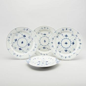 Four Royal Copenhagen Musselmalet porcelain serving dishes.