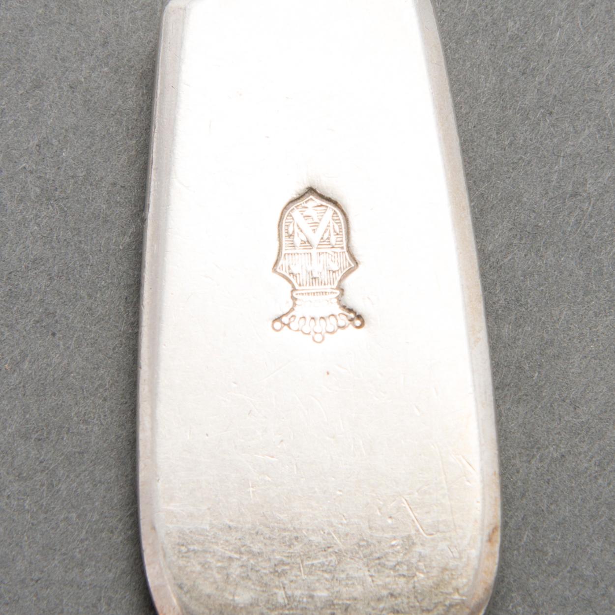 A set of six silver dinner forks, Saint Petersburg 1859-1860, C.J. Tegelsten's widow.