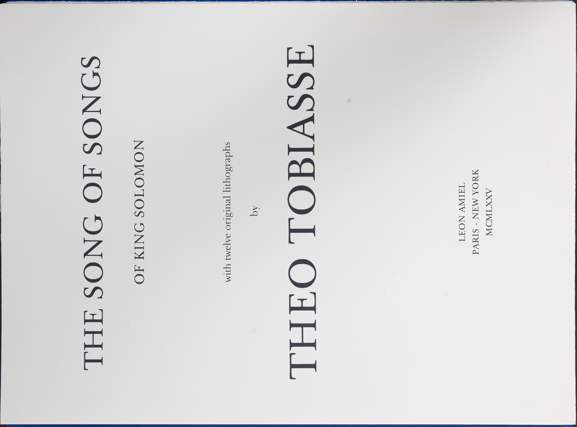 Theo Tobiasse, portfolio with 12 lithographs in colours, 1976, signed 124/200.