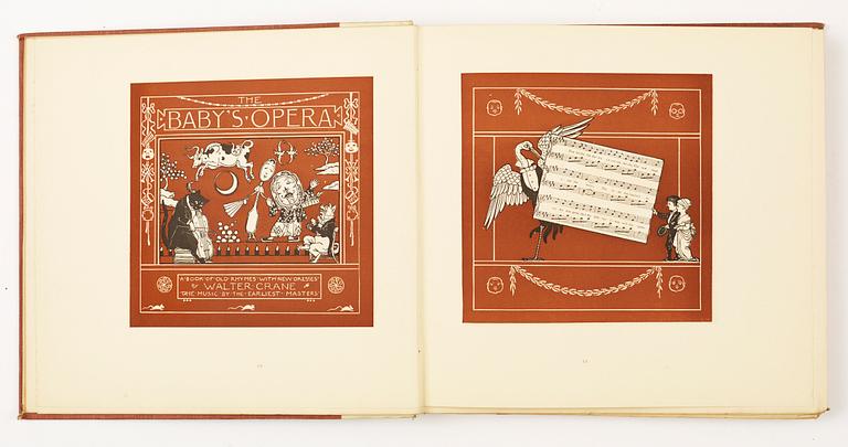 BARNBOK, "Triplets comprising The Baby´s Opera..." numr 171/750, ill av Walter Crane, London 1899.