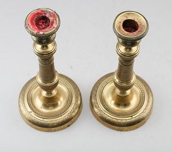 LJUSSTAKAR, 1 par, brons, möjligen Ryssland, empire, 1800-talets första hälft.
