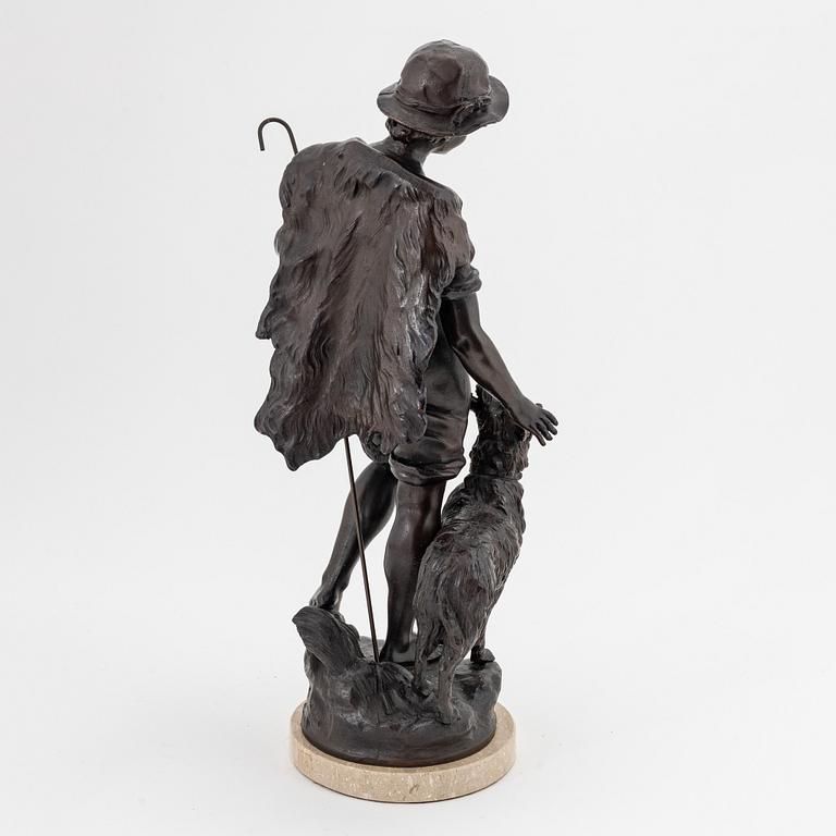 Louis Auguste and Hippolyte François Moreau, a signed bronze sculpture.