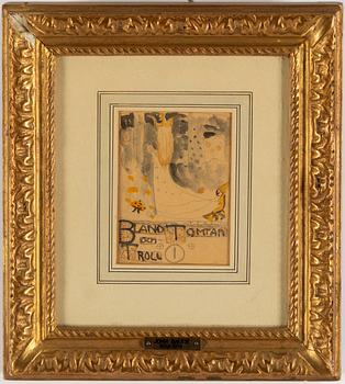 John Bauer, watercolour, certified by Hjalmar Bauer verso.