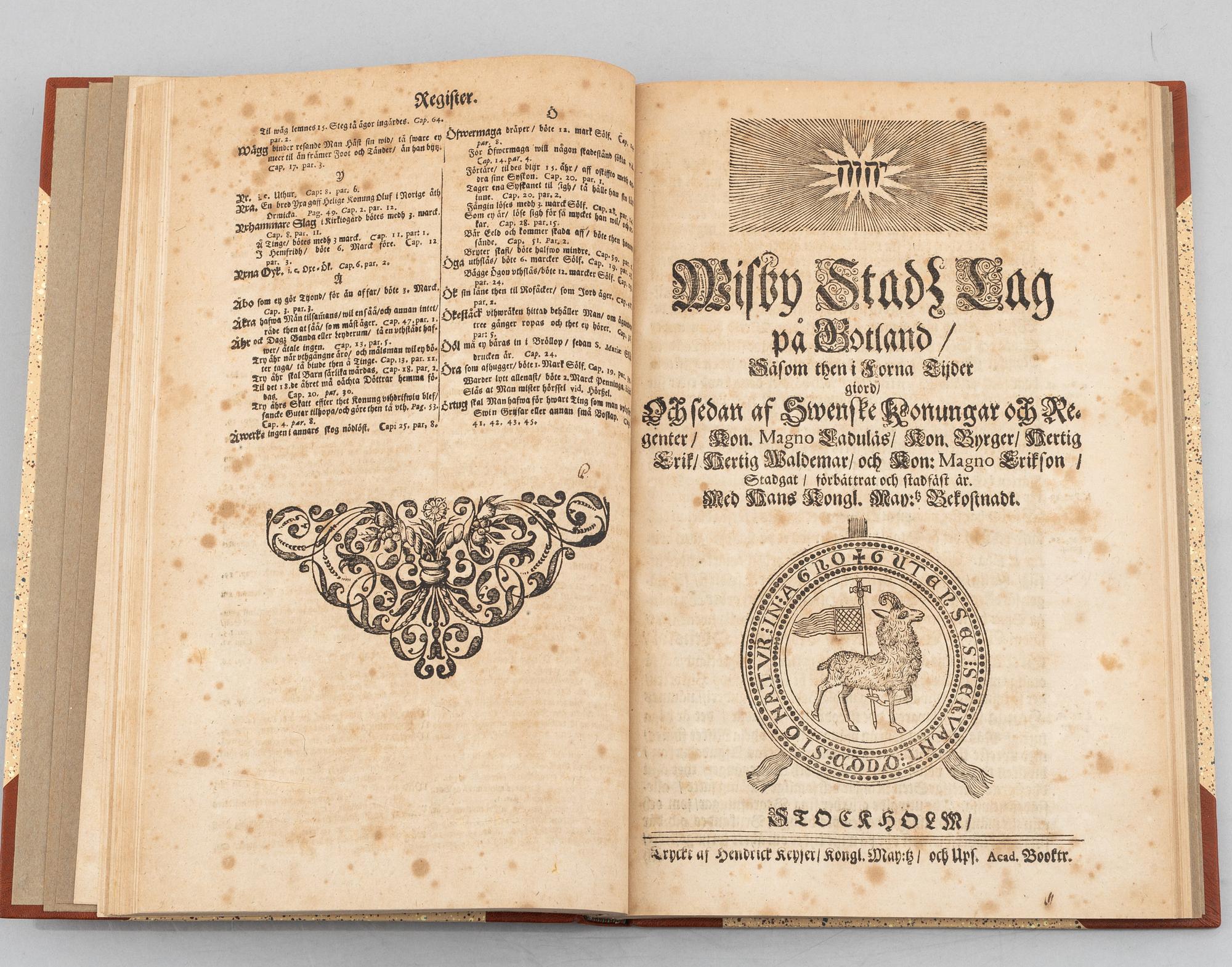 1687-8: Gotlandslagen & Visby stadslag.