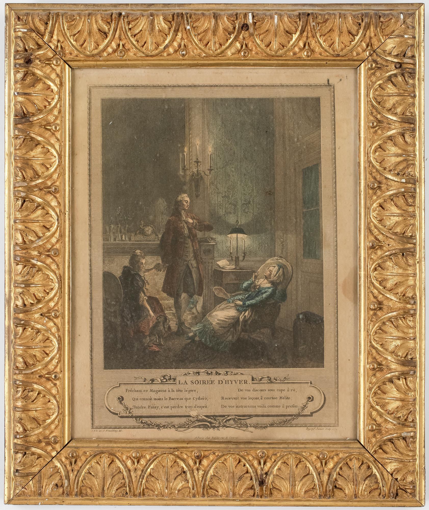 RAMAR MED GRAVYRER, ett par + 1, empire, 1800-talets första hälft.