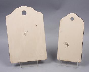 SKÄRBRÄDOR, 2 st, porslin, "Pyro" Wilhelm Kåge, Gustavsberg.
