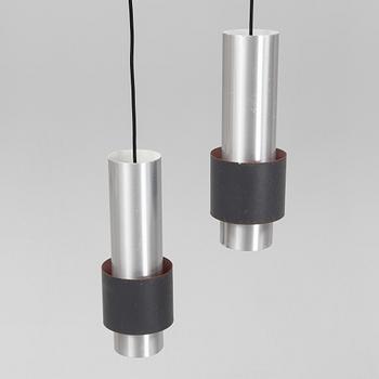 Jo Hammerborg, a pair of copper and aluminium 'Zenith' pendule lights from Fog & Mørup.