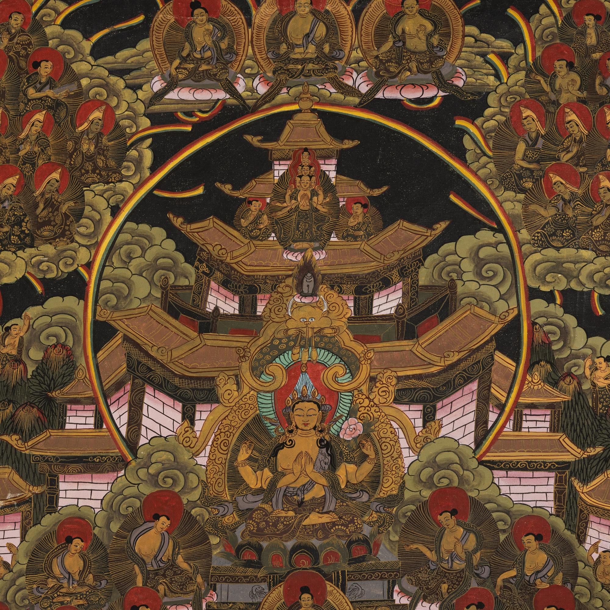 A Tibetan thangka, 20th century.