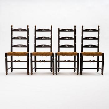 Axel Einar Hjorth, a set of 4 chairs, "Blidö", Nordiska kompaniet, 1929.