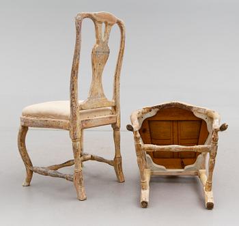 STOLAR, 1 par, rokoko, 1700-tal.