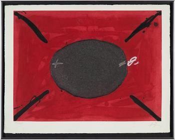 Antoni Tàpies, lithograph in colours, signed XLIV/LXXXII.