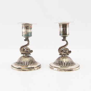 Johan Petter Grönwall ljusstakar ett par silver  Empire Stockholm 1825.