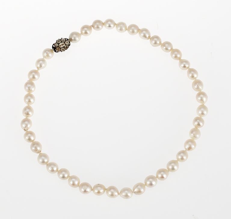 NECKLACE, cultured pearls, app. 8,2 mm.