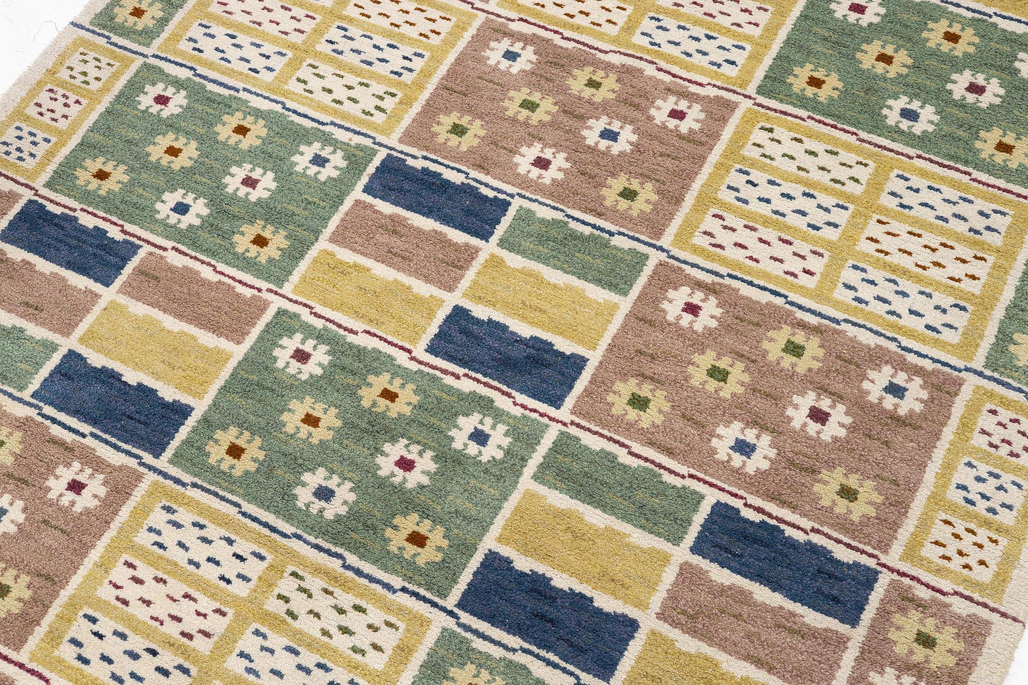 Märta Måås-Fjetterström, a 'Ängarna' carpet, knotted pile, c 248 x 182 cm, signed AB MMF.