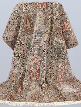 Matta, silke, Kashmir, ca 305 x 220 cm.