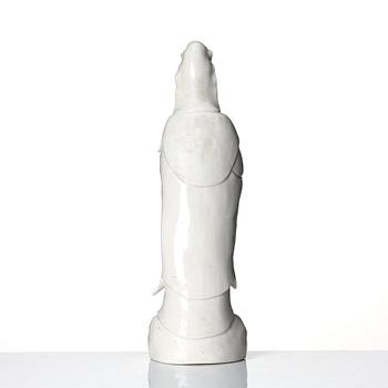A Chinese blanc de chine figure of Guanyin, Qing dynasty, 19th Century.