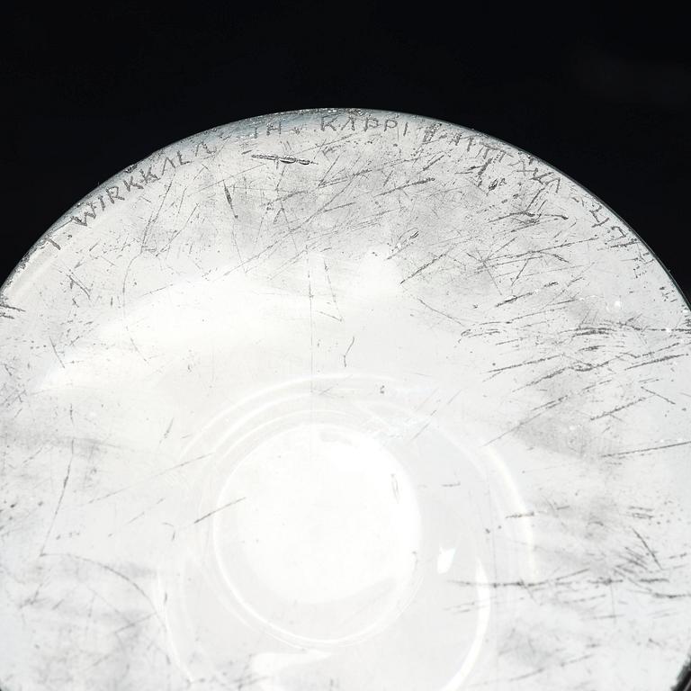 Tapio Wirkkala, a rare engraved "Finestra" glass vase, Iittala, Finland, 1947, model 3220, engraved by Theodor Käppi.