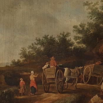 Pieter de Molijn (Molyn) Attributed to, Landscape with travellers.