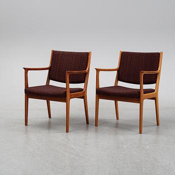 Karl Erik Ekselius, a set of six walnut chairs, JOC Möbel AB, Vetlanda, second half of the 20th Century.