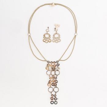 Siv Lagerström, necklace and a pair of earrings in white metal.