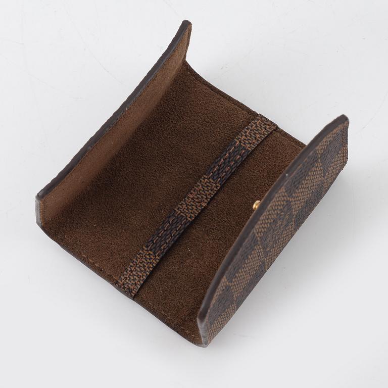 Louis Vuitton, belts, 2 pcs, and a case for cufflinks.