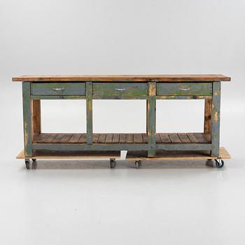 A farm house style sideboard/working bench, first half of the 20th century.