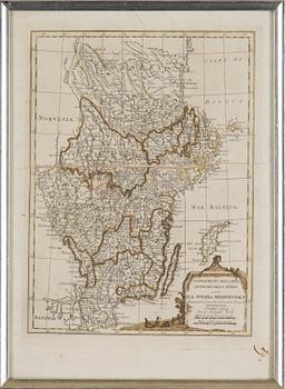 Three maps by Vincenzo Pazzini Carli, Siena, Italy, late 18th century.