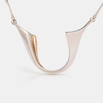 Poul Havgaard, "Continental", a sterling silver and gold necklace. Lapponia 1988.