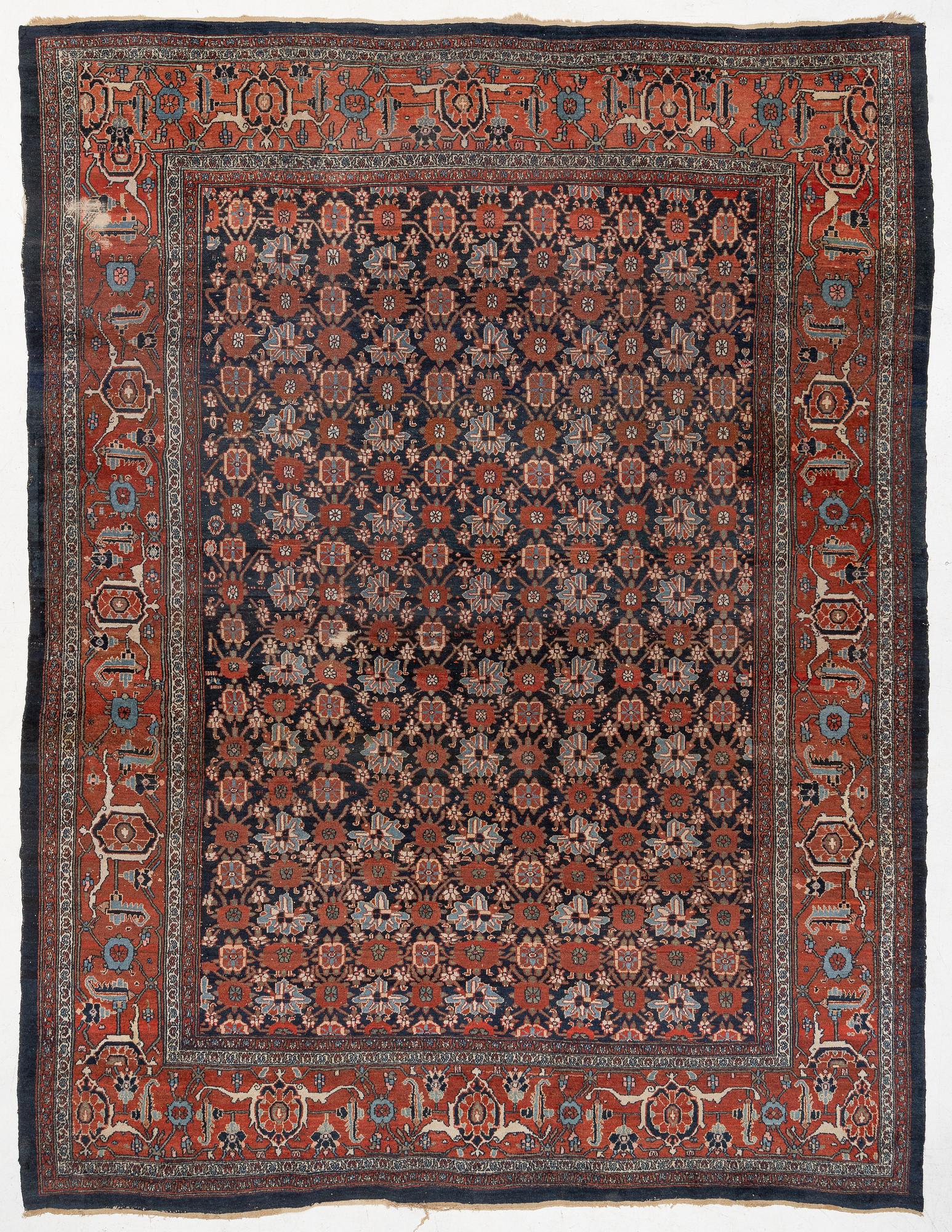 An antique carpet, probably Bidjar, West Persia, c. 447 x 340 cm.