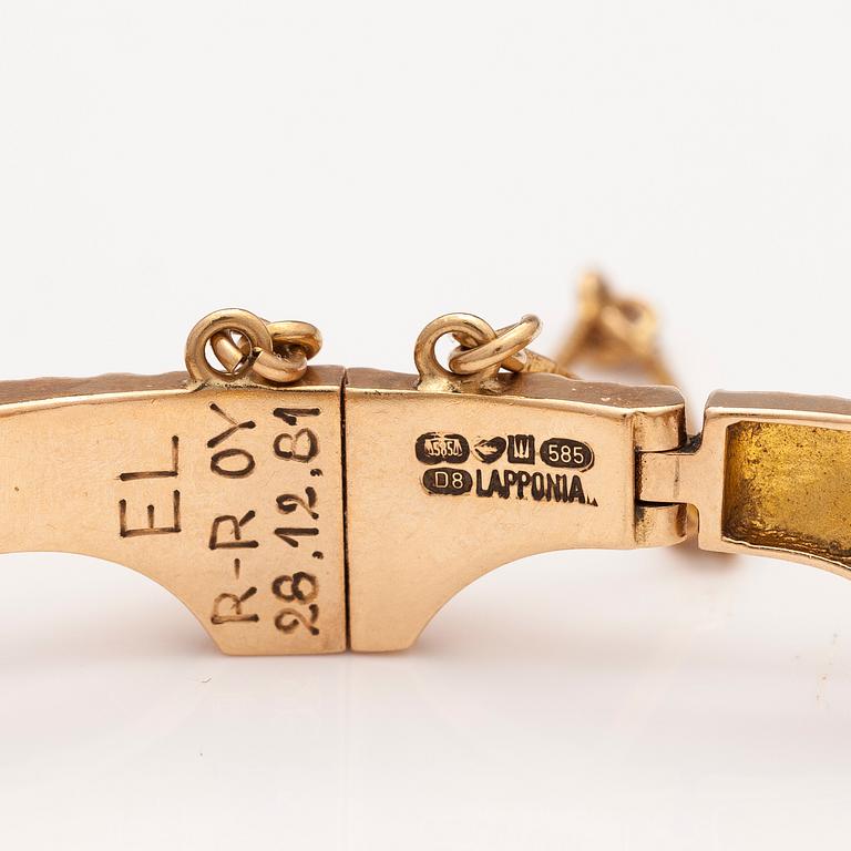 BJÖRN WECKSTRÖM, A 14K gold bracelet "Golden bridge", Lapponia 1981.