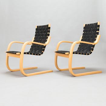 Alvar Aalto,  a pair of late 20th century '406' armchairs for Artek.