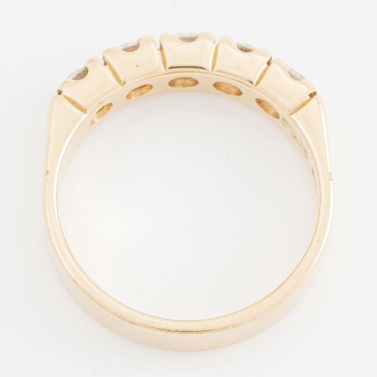 Ring, Schalins, half eternity band, 18K gold with five brilliant-cut diamonds.