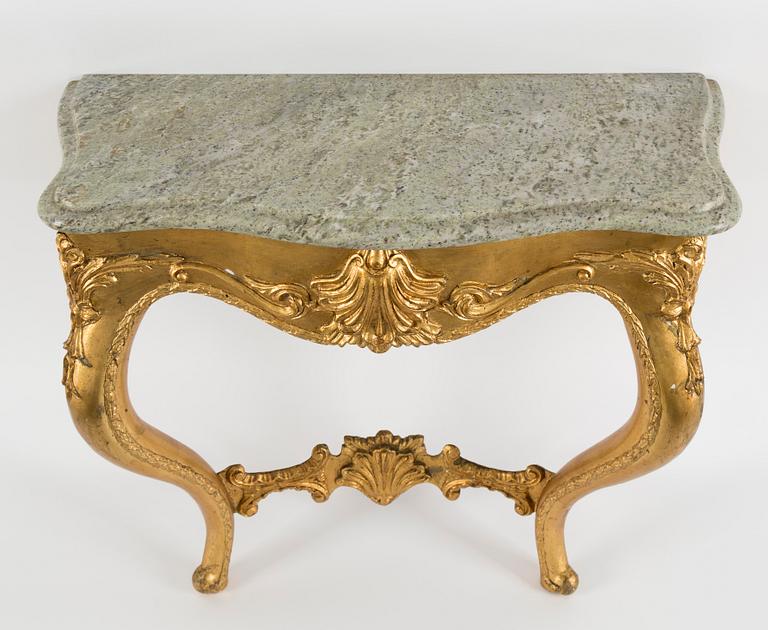 A second half of the 19th century mirror and console table.