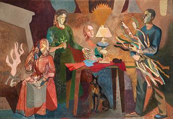496. Greta Knutson-Tzara, Interiör, franskt lantkök.