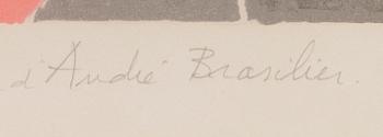 ANDRÉ BRASILIER, litografi, signerad, numrerad 57/80. Med dedikation.