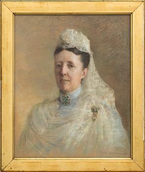 HUGO SALMSON, 'Queen Sophie of Sweden', pastel, signed 1888.