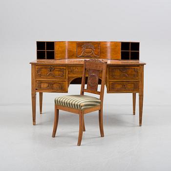 A 19th century desk and chair.