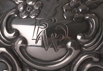 LJUSSTAKAR, ett par, silver, GAB 1949, barockstil.