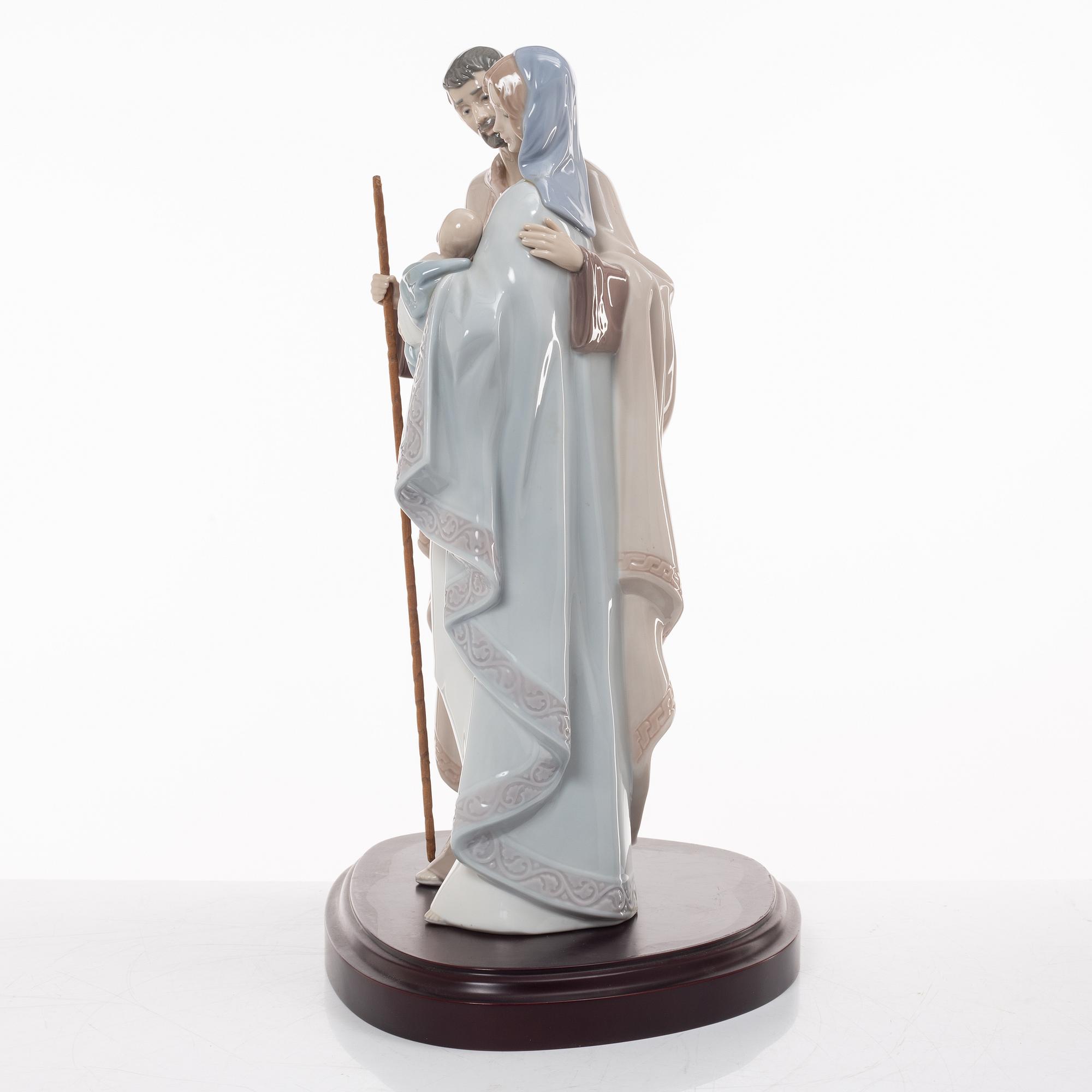 Lladró, figuriner, 4 st, "Holy family", samt "Three Kings", Spanien.