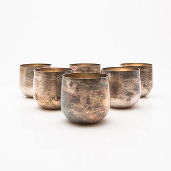 Tapio Wirkkala, Saucers, 6 pcs, Kultakeskus, Hämeenlinna 1977, silver, TW 469.