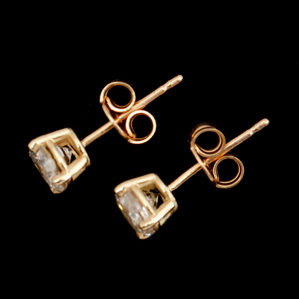 ÖRHÄNGEN, 1 par, 14 k, med briljanter tot 1.30 ct.