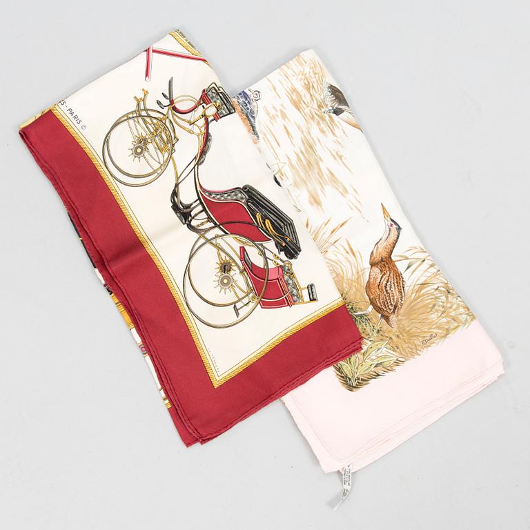 HERMÈS Two SIlk Scarfs.