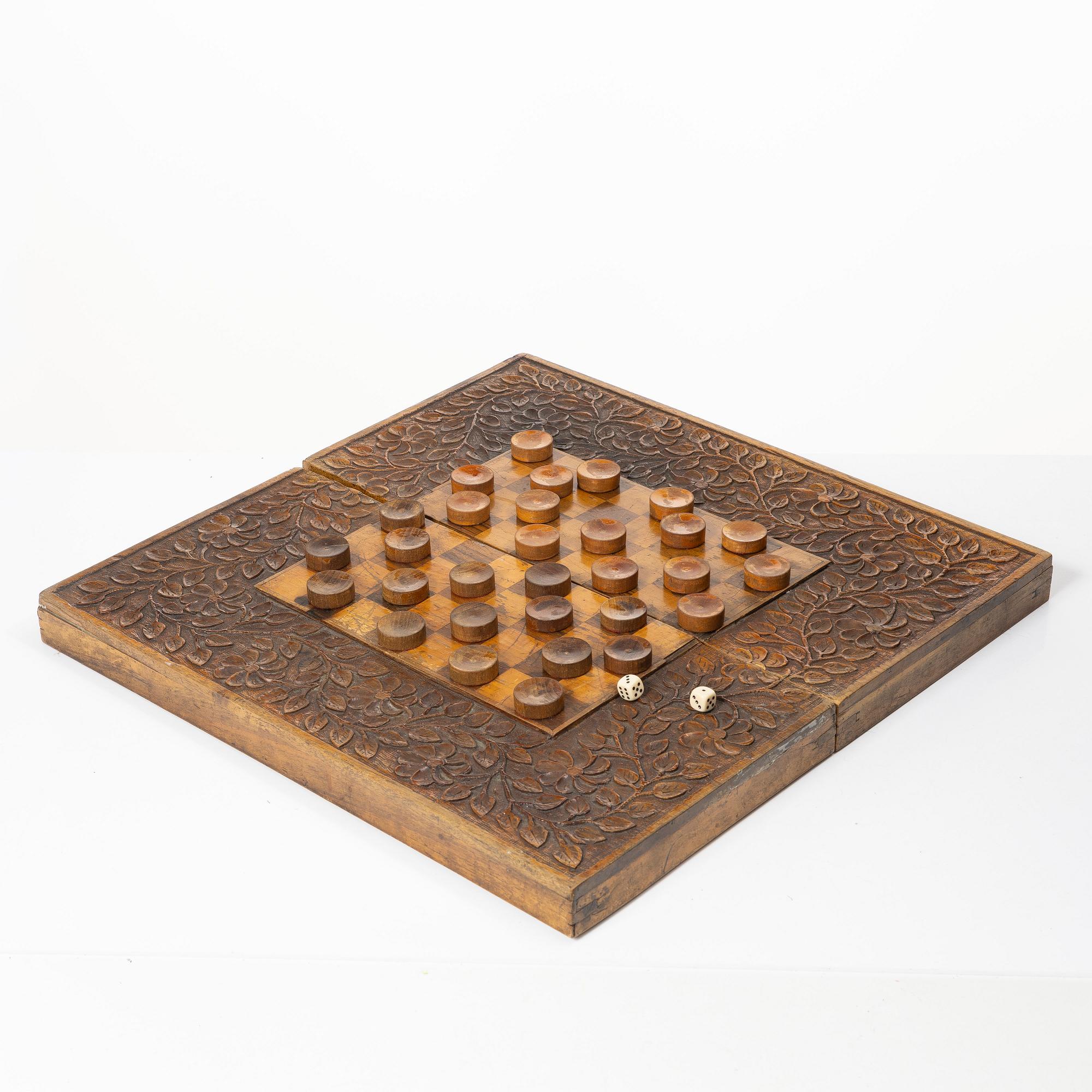 Backgammon/checkers board, Iran, circa 1900.