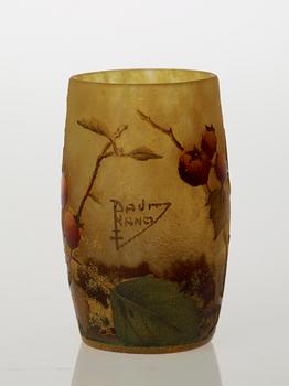 A Daum Art Nouveau glass vase, Nancy, France.