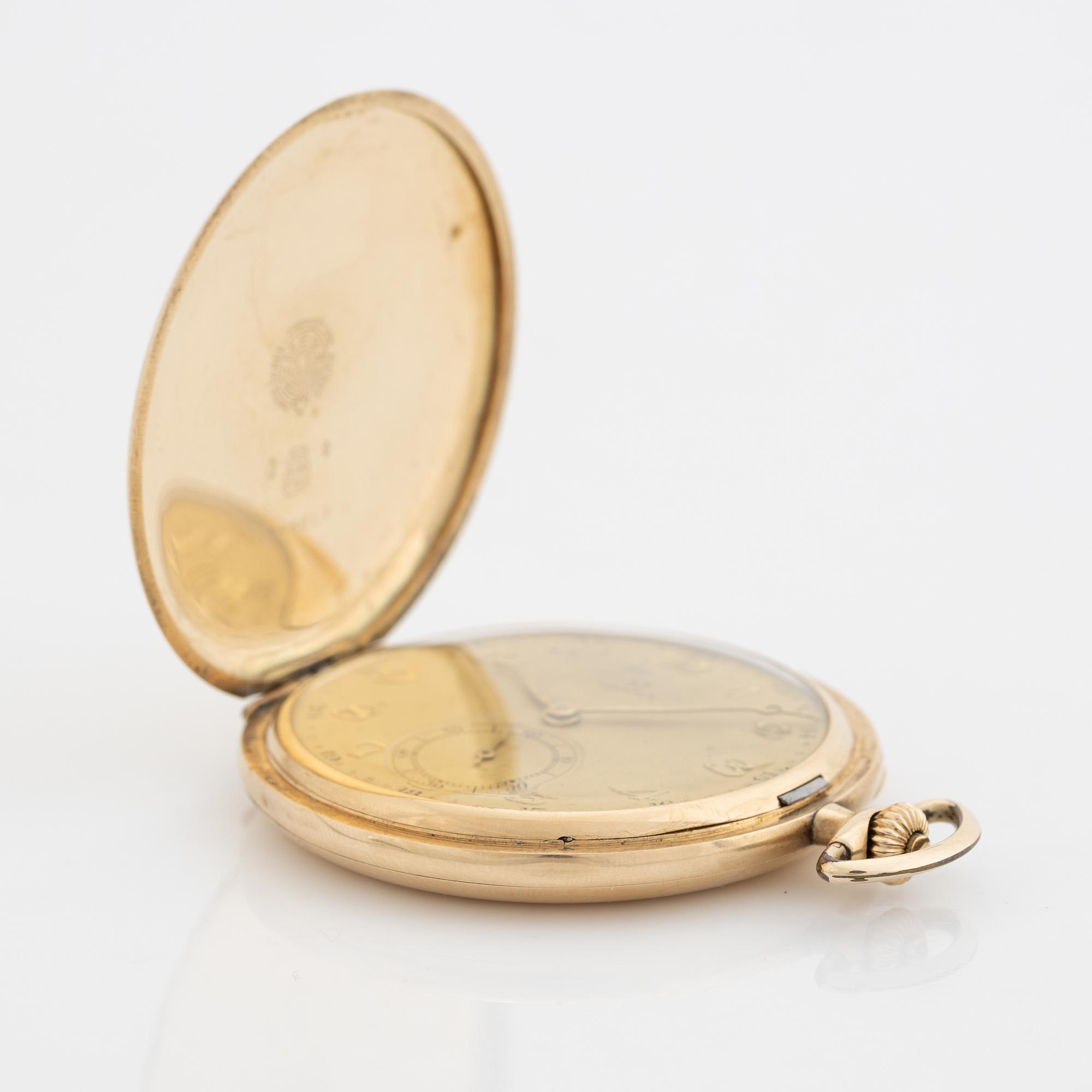 Omega, dress pocket watch, hunter, 48 mm.