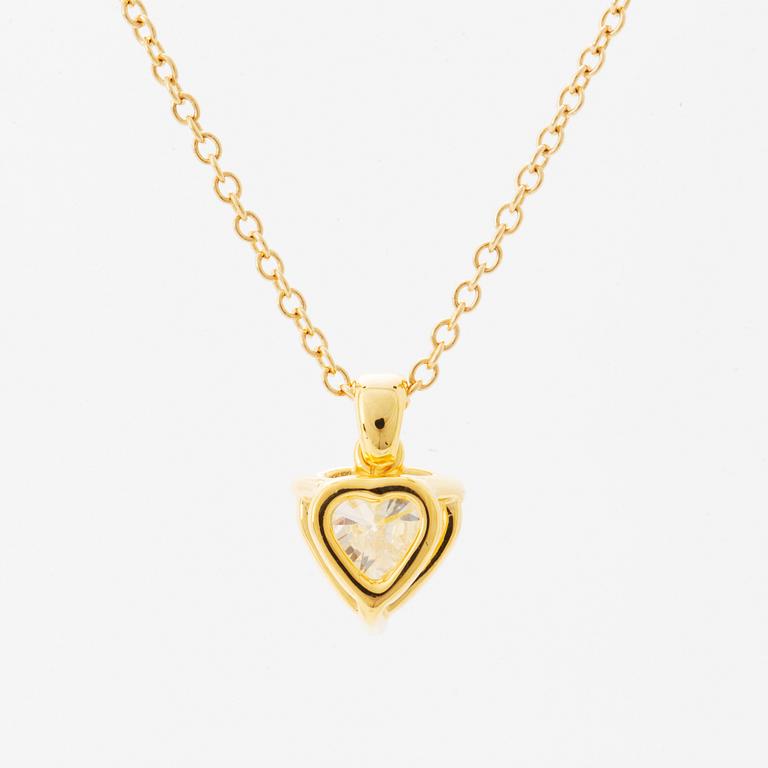COLLIER med hjärtslipad diamant med certifikat GIA.
