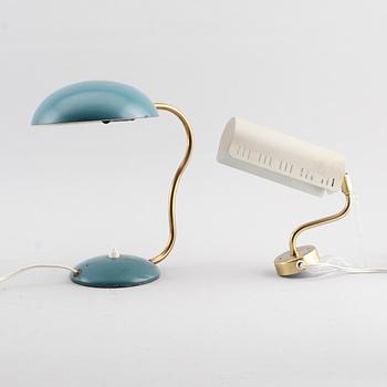 VÄGG- OCH BORDSLAMPA, FLB och Asea, 1900-talets mitt.