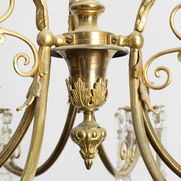 A Swedish 'Oscarian' chandelier, second half of the 19th Century.